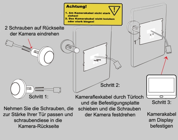 TKSTAR Türspion Überwachungs-Kamera Funk WLAN WiFi Handyübertragung mit APP Handy Aufzeichnung + Bewegungsmelder Nachtsicht mit 5000mAh Akku + 4.3" Display Monitor